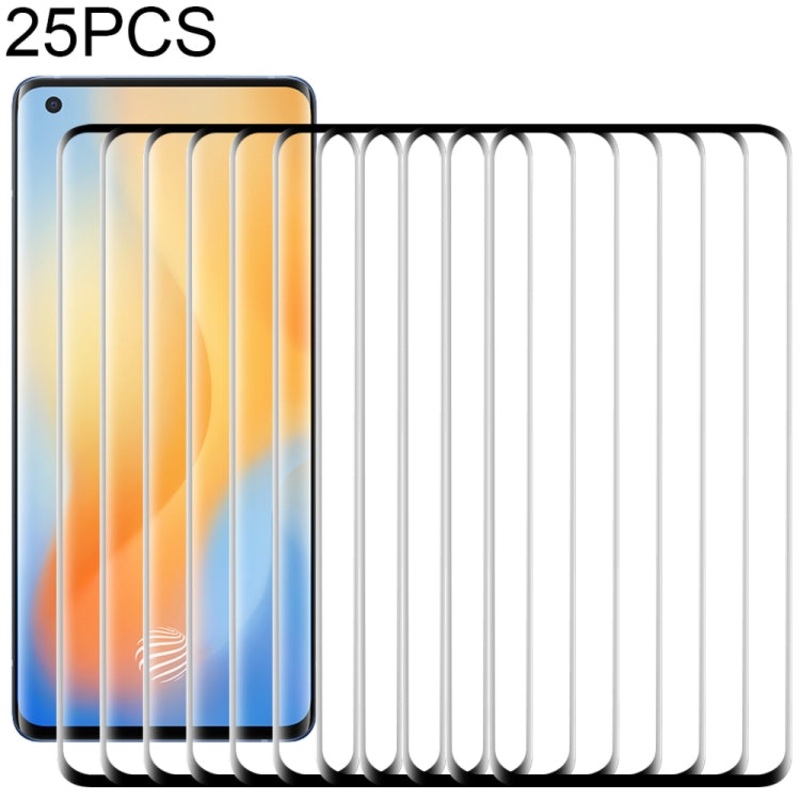 For Vivo X50 Pro / X50 Pro+ 25 PCS 3D Curved Edge Full Screen Tempered Glass Film