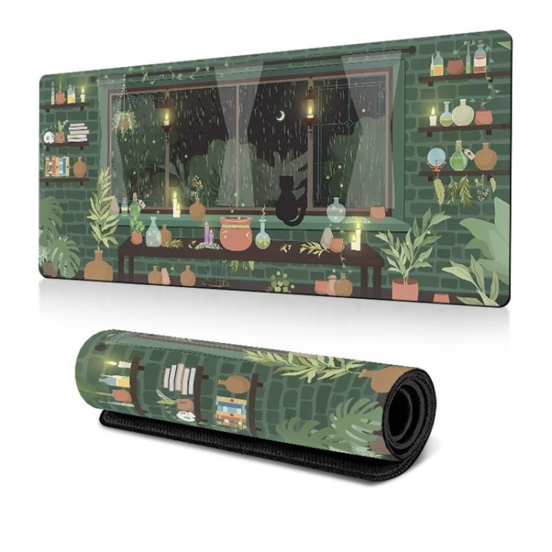 Frog Mouse Pad Cute Green Desk Mat With Non-Slip Rubber Base For Computer Laptop 400x900x2mm(Pattern 2)