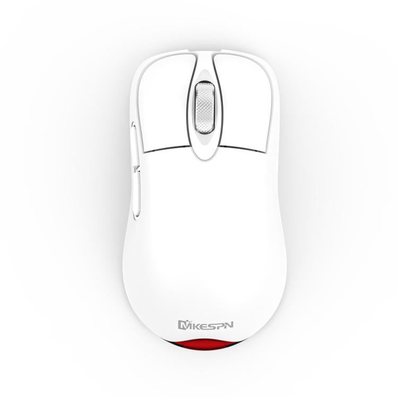 MKESPN Tri-Mode Wireless Gaming Mouse 24000 DPI, 6 RGB Lighting Modes, Rechargeable, Macro Programmable White