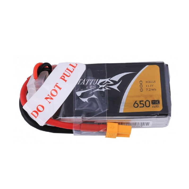 Tattu 650mAh 3S 75C 11.1V LiPo Battery Pack XT30 Plug JST-XHR-4P for 90-180 FPV