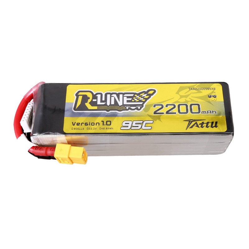 Tattu R-Line 2200mAh 6S 95C 22.2V LiPo Battery Pack XT60 Plug for 7 inch FPV Quad
