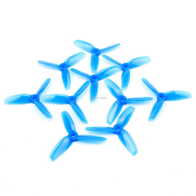 3 Inch PC 3-Blade FPV Propeller - 3050 3x5 CW CCW Paddles w/ 5mm Mounting Hole for Micro Mini FPV RC Racing Drone 5pairs Blue