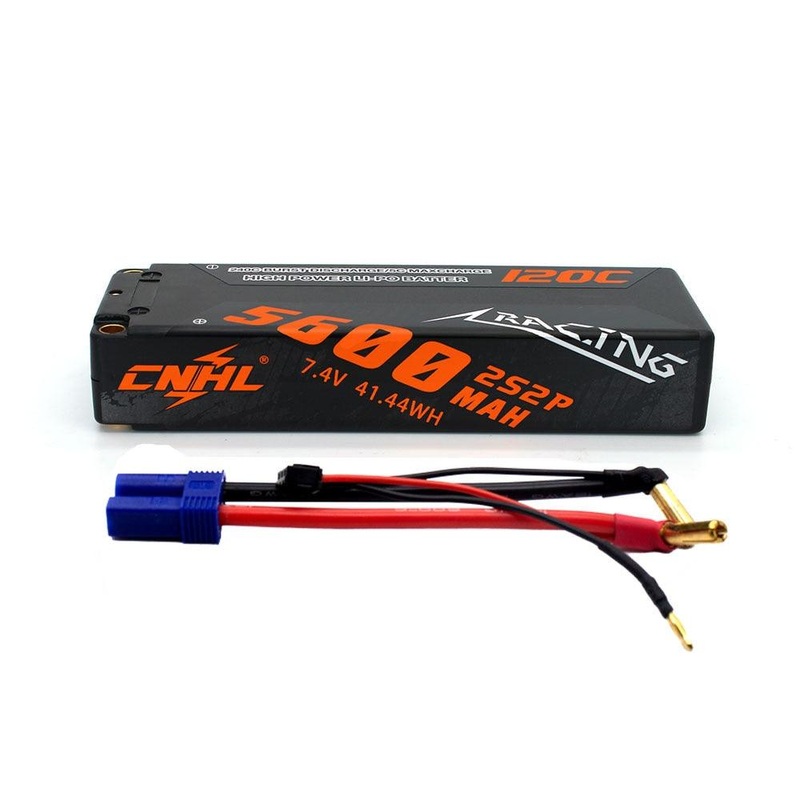 CNHL 7.4V 5600mAh Lipo 2S Battery for FPV Drone - 120C Hard Case With Deans T EC5 Plug For RC Car Airplane Tank Boat Vehicle Rally Trucks Buggy Deans T