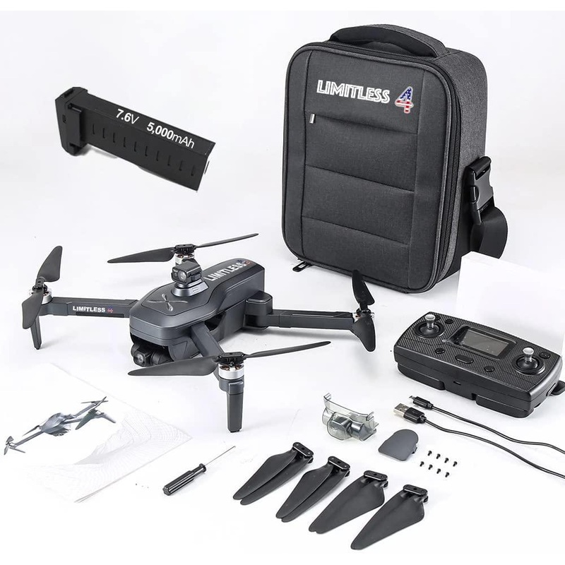 Drone X Pro LIMITLESS 4 - GPS 4K HD UHD Camera Drone for Adults with EVO Obstacle Avoidance, 3-Axis Gimbal, Auto Return Home, Follow Me, Long Flight Time, Long Control Range, 5G WiFi FPV Live Video, EIS, Superior Stabilization Professional Camera Drone