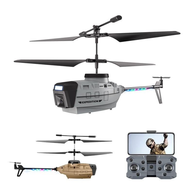 KY202 RC Helicopter Drone - 6-axis Wifi HD 4K Camera Gesture Sensing RC Helicopter Remote Control Toys for Boys No lens 1B grey
