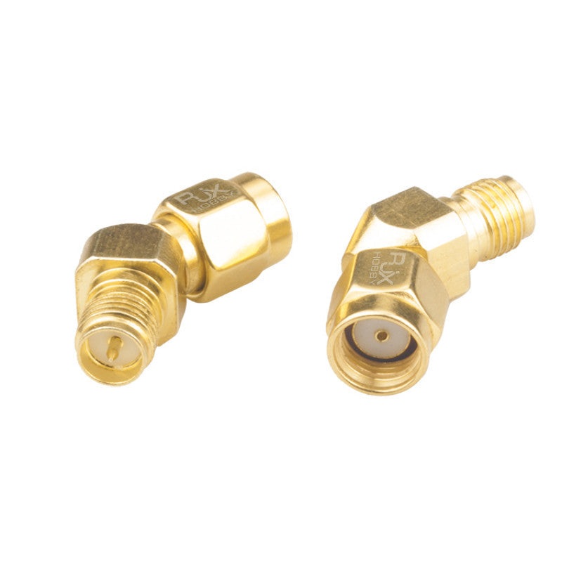 RJXHOBBY RP-SMA Male to RP-SMA Female 45 Antenna Adapter Connector (2PCS/10PCS) for RX5808 Fatshark