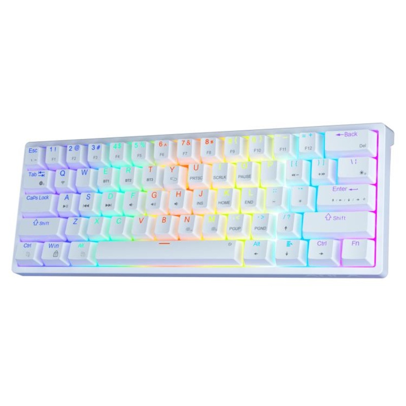 SOLAKAKA SK961 Tri-mode RGB 61 Keys Wireless Mechanical Keyboard, Type:Red Axis(White)