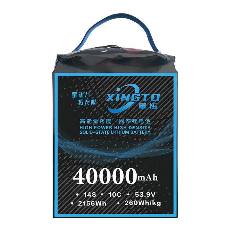 XINGTO 53.9V 14S HV 40000mAh 10C 260wh/kg High Density Semi Solid-State Lithium Battery for UAV Drone