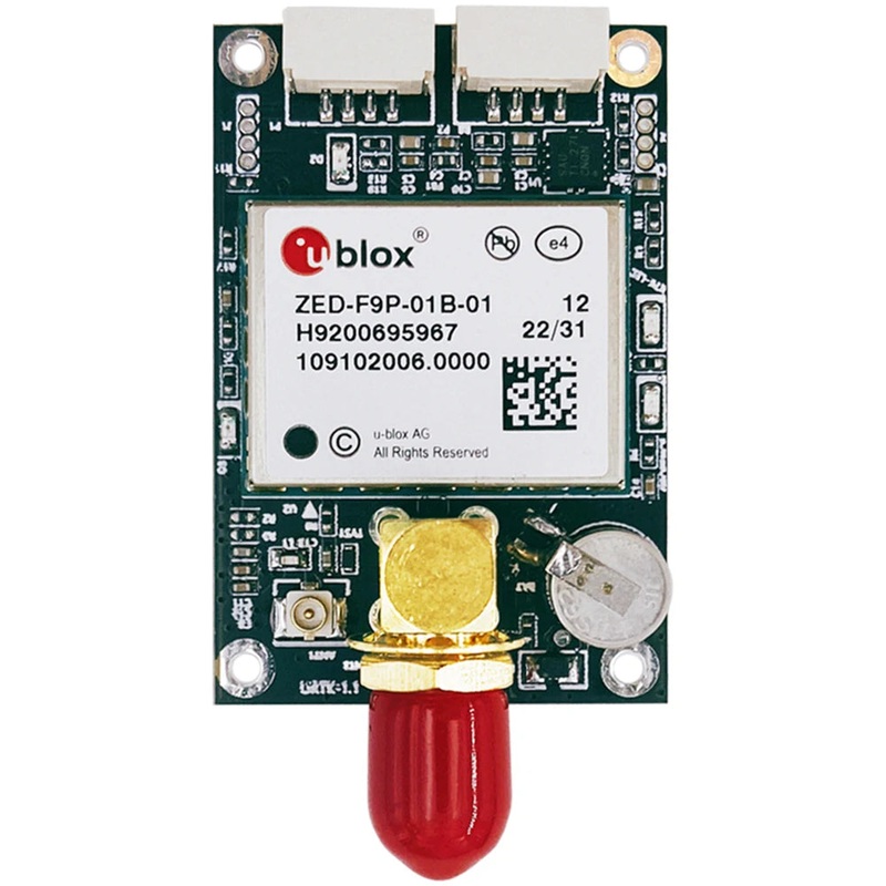 ZED-F9P-01B-01 RTK GNSS/GPS Receiver Board, High Precision Multi-Band Module with USB-C and SMA