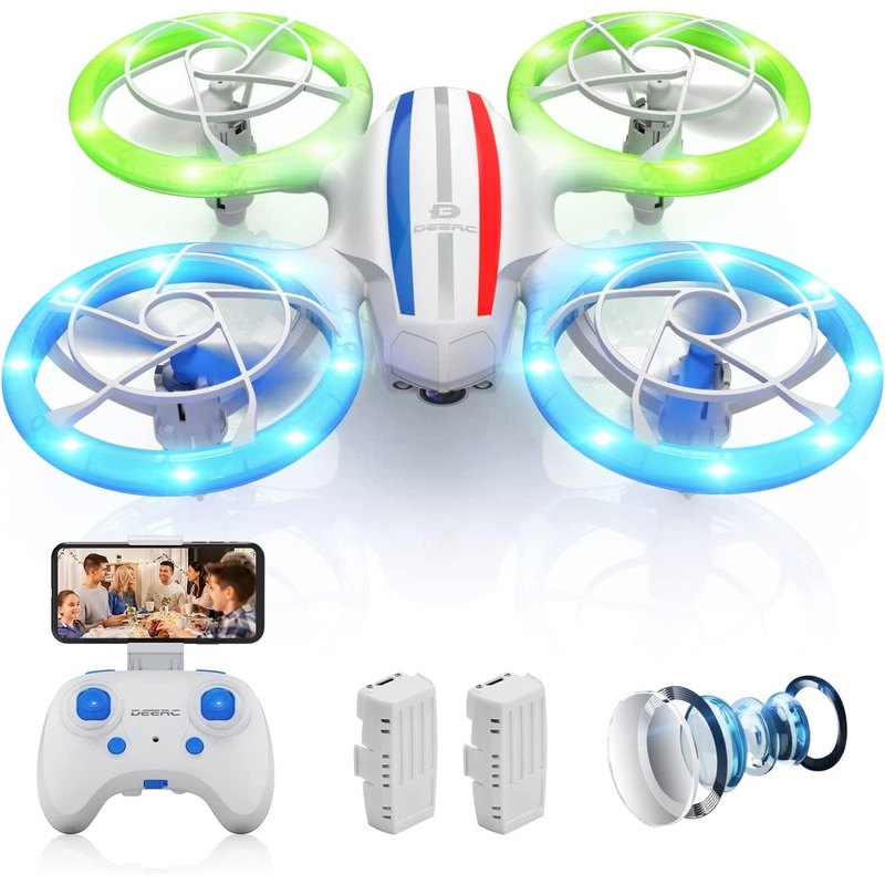 DEERC D23 Drone - for Kids Adults Beginners with 720P HD FPV WiFi Camera, LED Nano Hobby RC Quadcopter with Five Light Modes, Altitude Hold, Headless Mode, 3 Speed Modes, 360 Flip