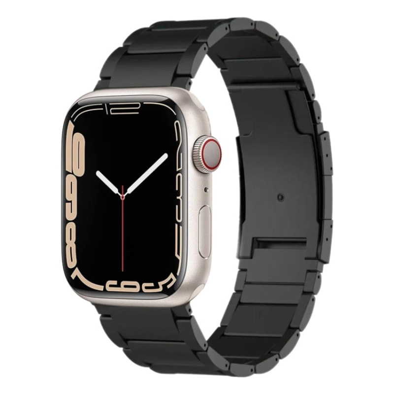 For Apple Watch Series 7 45mm Titanium Metal Watch Band(Black)
