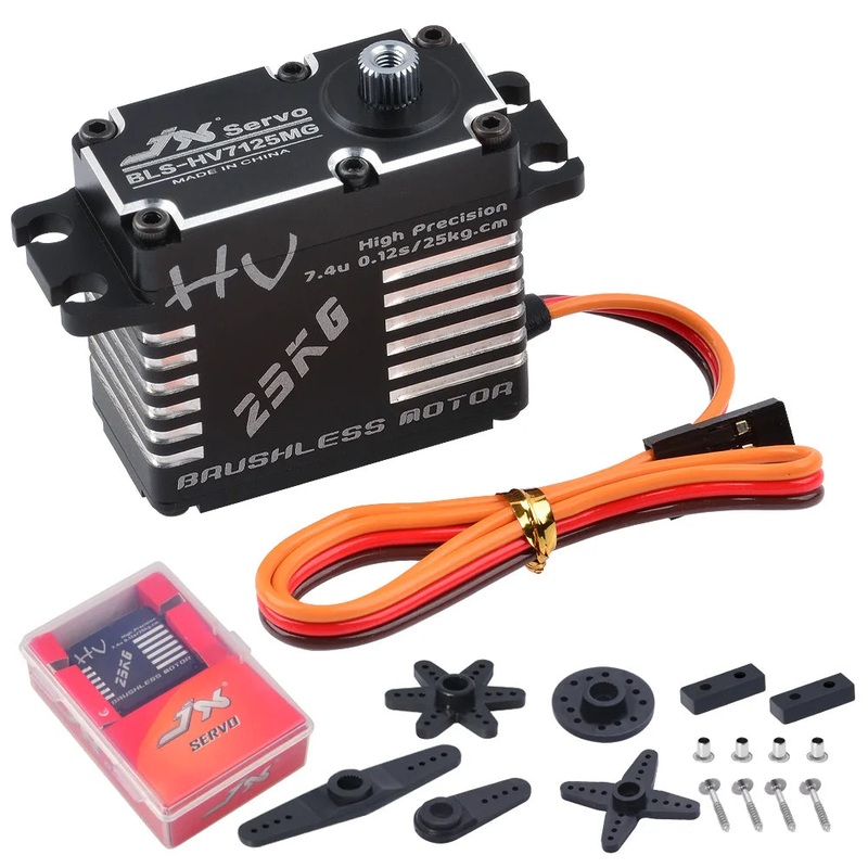 JX Servo BLS-HV7125MG - 7.4V 25KG Brushless High Precision Steel Gear Full CNC Digital Servo For RC Car 1pcs