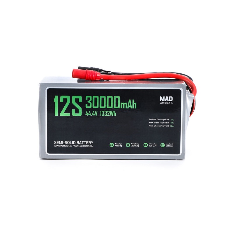 MAD 12S 30Ah Drone Solid State Lithium-ion Battery 44.4V 1332Wh, AS150-F, MX3.0-13P