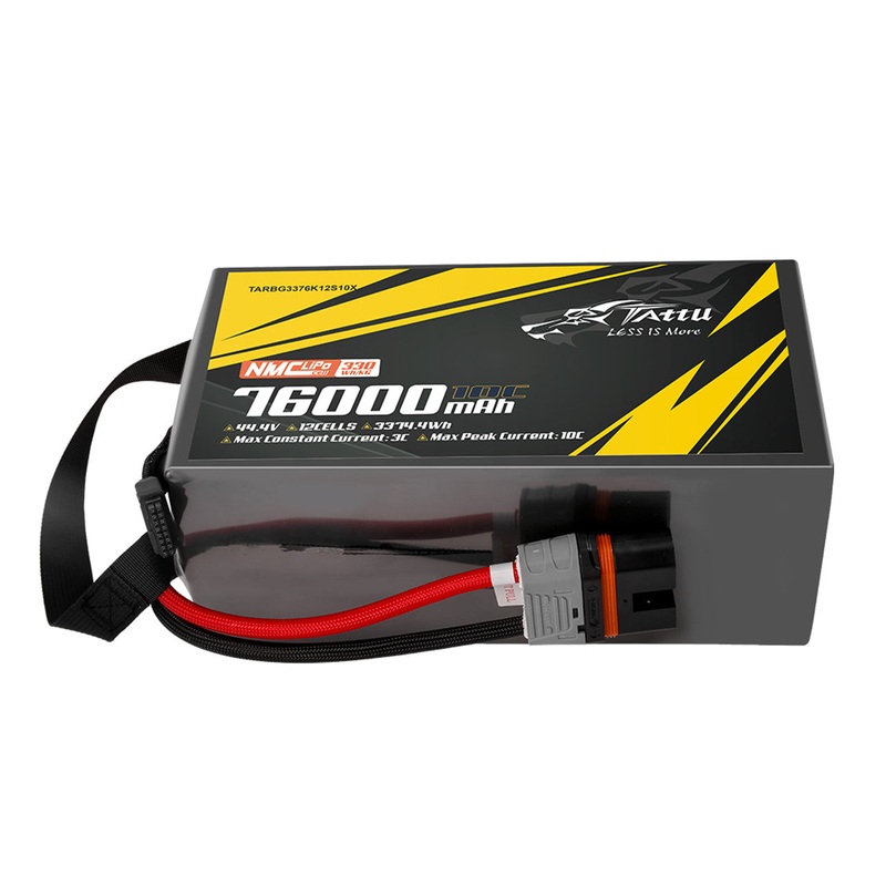 Tattu Semi-solid State 330Wh/kg 76000mAh 10C 44.4V 12S1P Lipo Battery Pack, QS12-S Plug for Industrial Drones