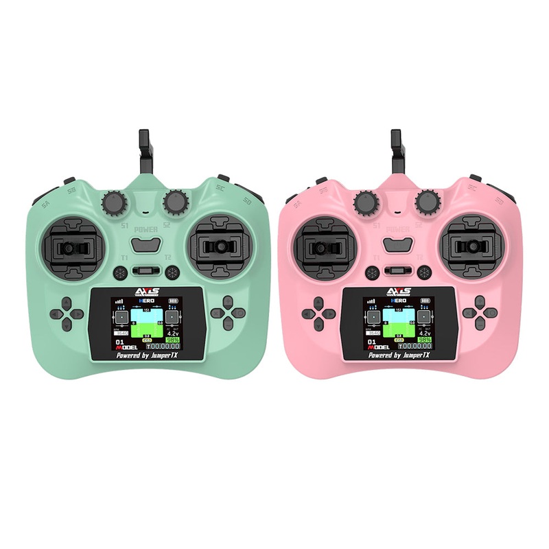 Axisflying ELRS 2.4G Remote Controller, Compact Color Screen Transmitter with Hall Gimbals, USBC, 12CH, 100mw Lily Pink