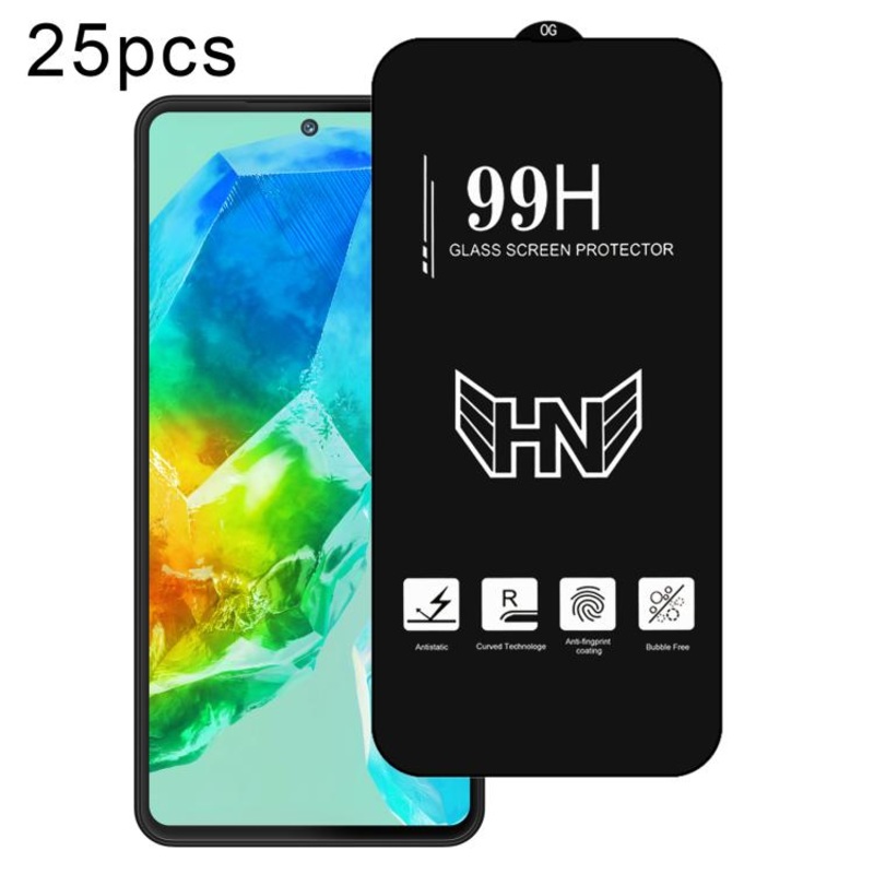 For Samsung Galaxy M55s 25pcs High Aluminum Large Arc Full Screen Tempered Glass Film