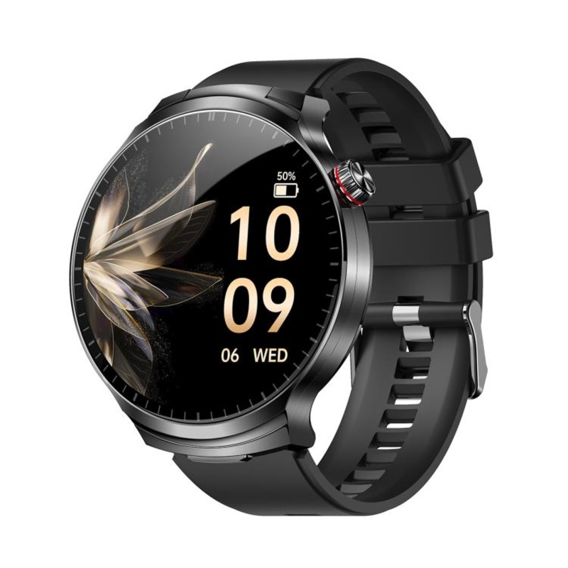 T100 1.85 inch Round Screen 2 in 1 Bluetooth Earphone IP67 Waterproof Smart Watch, Supports Blood Oxygen Monitoring(Black)