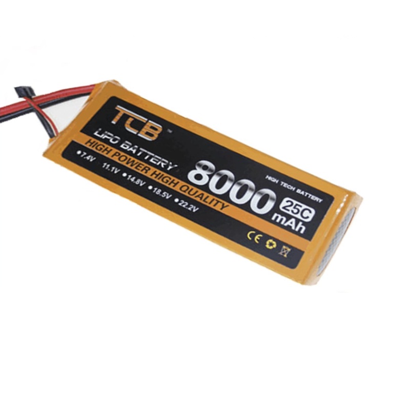 TCB 2S 3S 4S 5S 6S 7S 8S 8000mAh 25C LiPo Battery with XT60 Plug for RC Planes FPV Drones Helicopters Cars