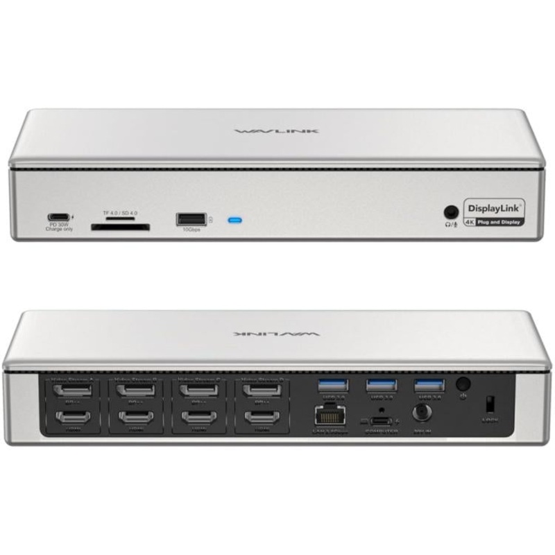 WAVLINK UG69PD12 DisplayLink Docking Station Quad Monitors For Laptops M1 / M2 / Mac & Windows, Plug:EU Plug