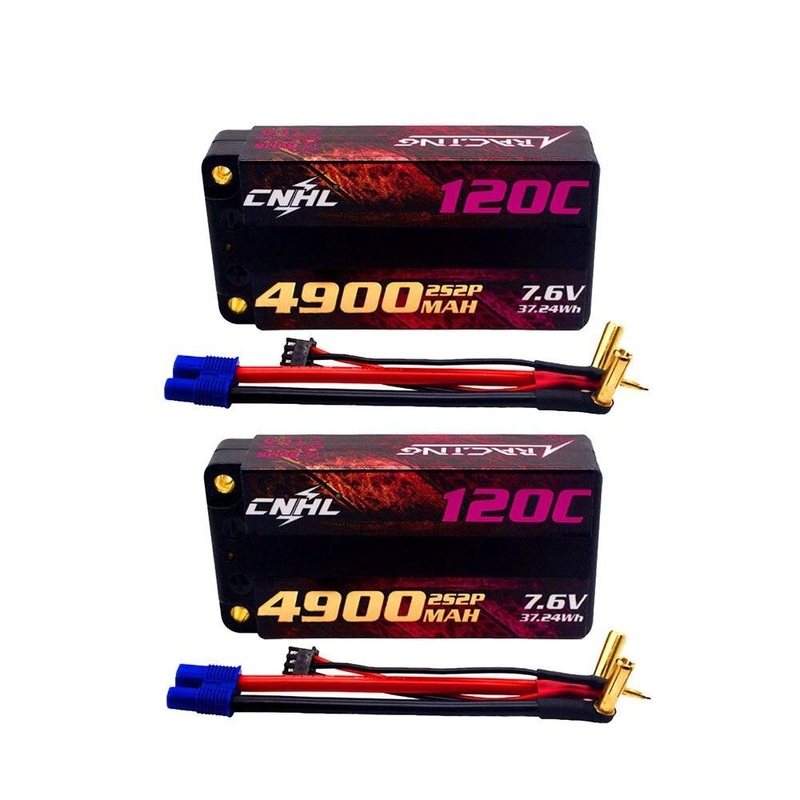 2PCS CNHL 2S 7.6V Lipo Battery for FPV Drone - 4000mAh 4900mAh 5200mAh 120C HV Shorty Hard Case With EC3 Plug For RC Car Boat Airplane Truck 2pcs 4000mah 120c 2s
