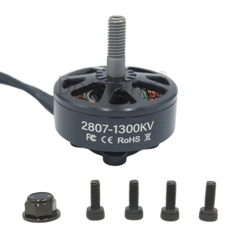 Dogmang 2807 Series Brushless Motors (1300 KV / 1500 KV / 1700 KV) 26 S LiPo, 4 mm Shaft for 67 FPV Freestyle & LR7 Long-Range Drones 2807-1300KV-4pcs