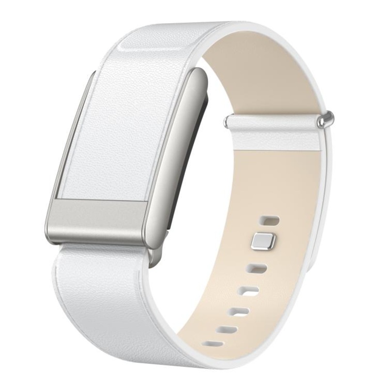 For WHOOP 5.0 Regular Rivet Buckle Leather Watch Band(White)