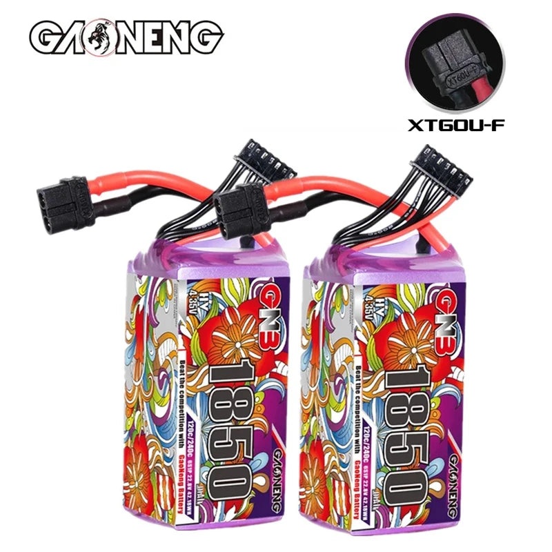 GaoNeng GNB 6S HV 22.8V 1850mAh 120C Lipo Battery For FPV Racing Drone 1PCS