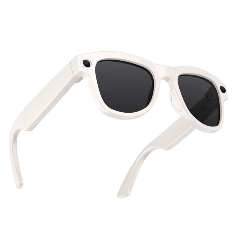 M01S 5MP Smart AI Camera Glasses Supports Voice Calls, Video Recording, WiFi Transmission(Sunglasses Beige White Frame)