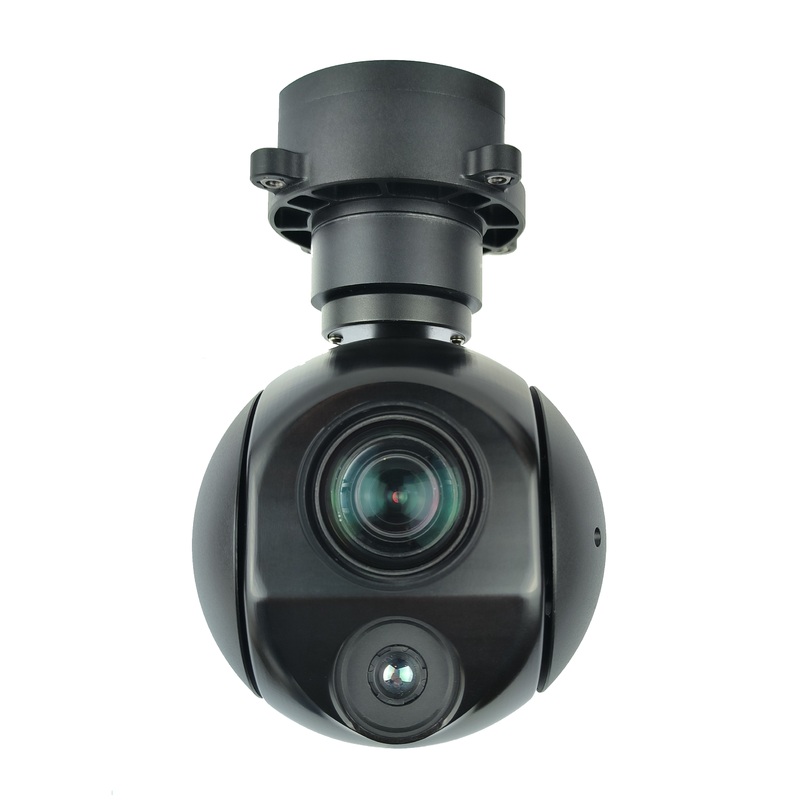 TOPOTEK KHY10G207 Dual Light Drone Gimbal - 10X Optical / 90x Mixed Zoom 1080P Visible Light Camera + 7mm 256x192 Thermal Camera 3-Axis Gimbal IP/HDMI Output