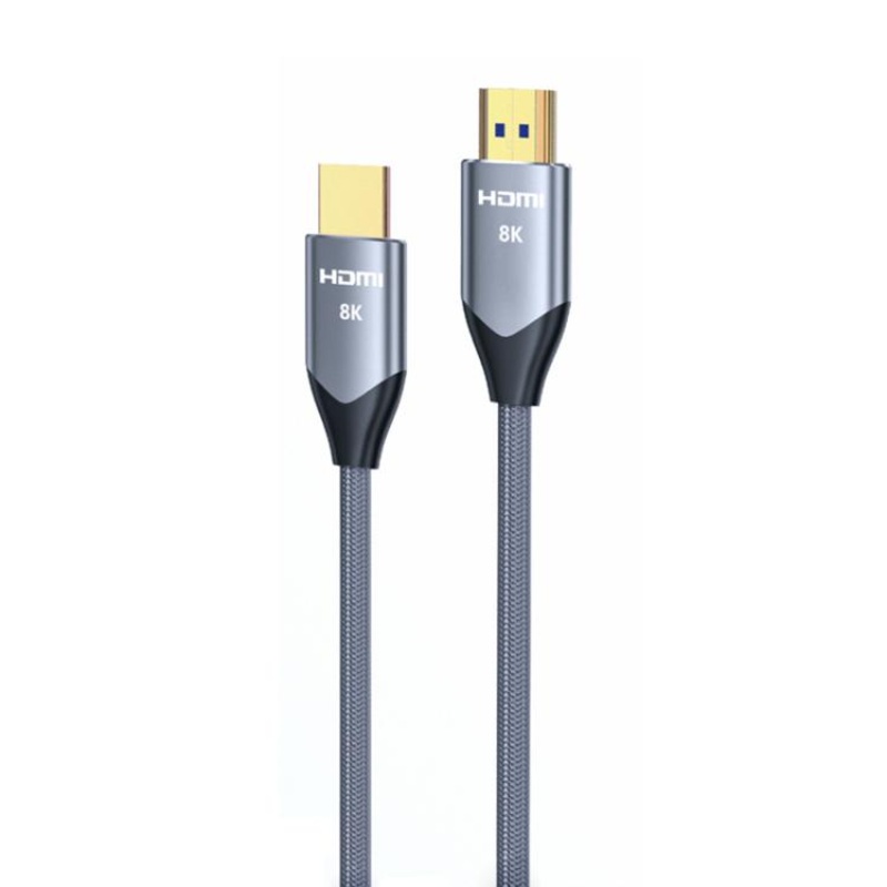 VegGieg W-H4 8K HDMI 2.1 Cable TV Set-Top Box Computer Connection Monitor Projector Video HD Cable, Size: 5m(Cotton Mesh Gray)