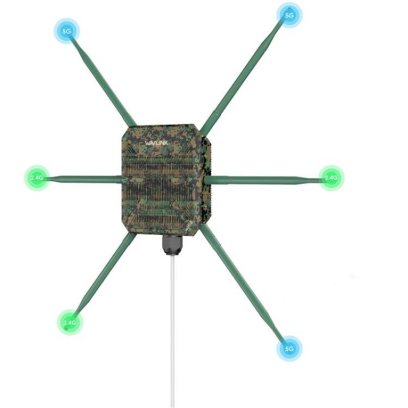 WAVLINK WN588HX3 AX3000 Outdoor WiFi Extender with 6 Antennas Dual Band WiFi Repeater, Plug:AU Plug
