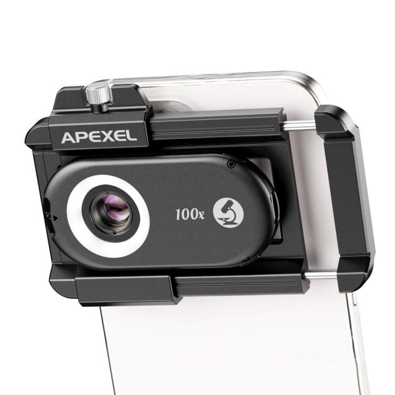 APEXEL APL-MS100 100X Portable Cell Phone Microscope With LED Lights