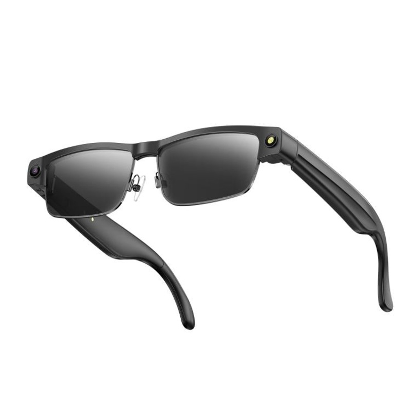 L802 Smart Glasses with 8MP HD Camera Video Recording WiFi Transmission Al Smart Voice Assistant Smart Wearable Headset(Sunglasses Black Frame)