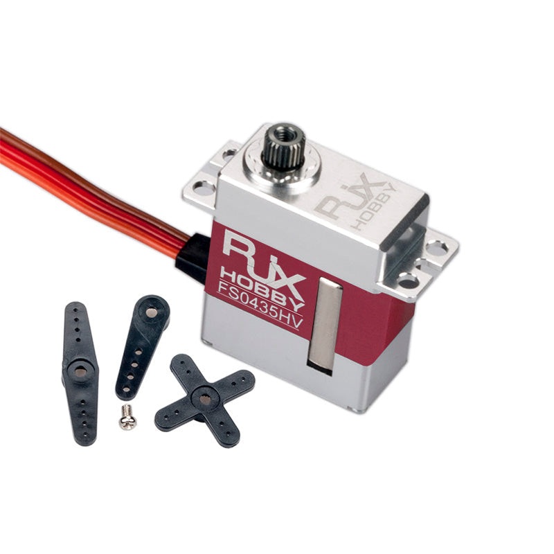 RJX FS0435HV Micro Servo (12W x 23L x 27.3H mm), HV 5V-7.4V, Metal Gear, Coreless Motor