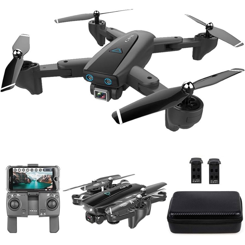 S167 Drone - GPS 5G RC Quadcopter With 4K Camera WIFI FPV Foldable Off-Point Flying Gesture Photos Video Helicopter Toy 2.4G 720P 1B Bag