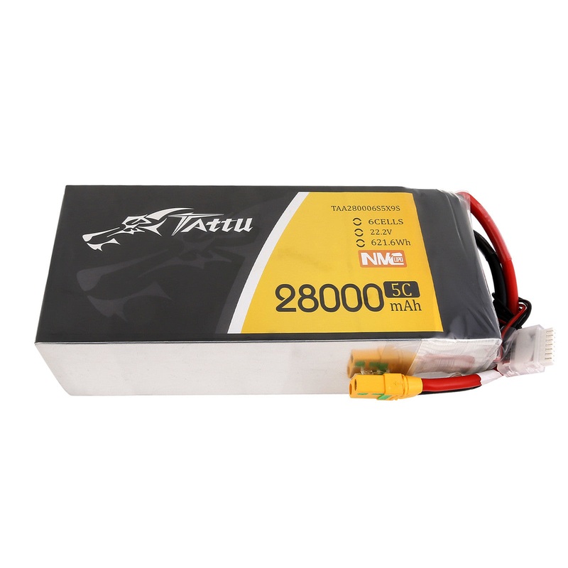 Tattu 28000mAh 6S 5C 22.2V NMC Lipo Battery Pack With XT90S Plug
