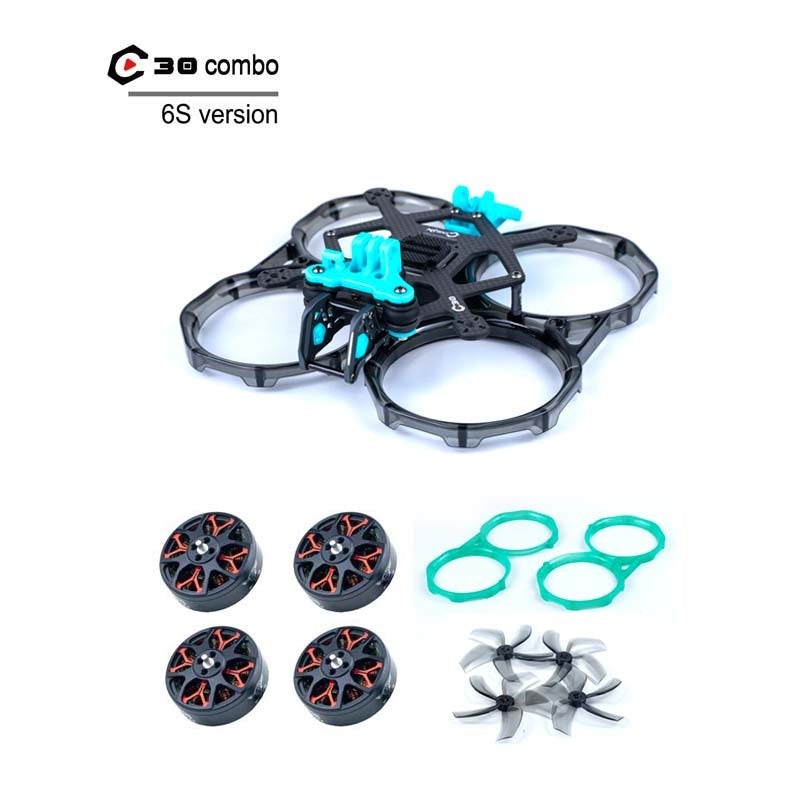 Axisflying C30 combo -Aluminum camera plates and GPS TPU- Get free 2 sets Props and 1 set guards Clear Gray