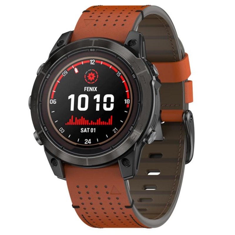 For Garmin Watch 26mm Dual Color Mesh Leather Quick Release Watch Band(Brown Black)