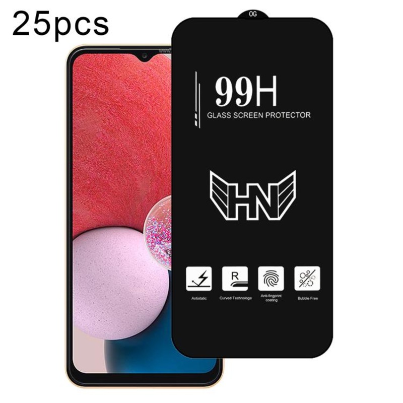 For Samsung Galaxy A13 25pcs High Aluminum Large Arc Full Screen Tempered Glass Film