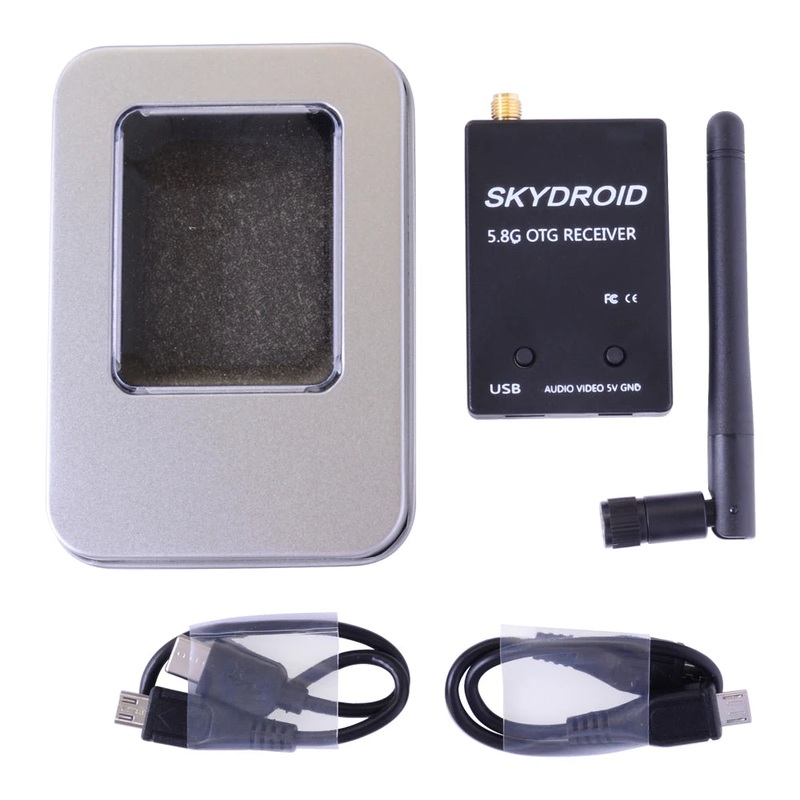 Skydroid UVC Single Control Receiver - OTG 5.8G 150CH Channel FPV Receiver Video Transmission Downlink Audio For Android phone White