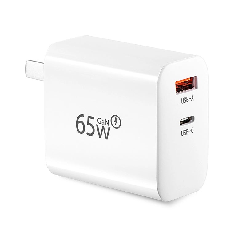 STARTRC 65W GaN Fast Charger Adapter Dual USB-C/USB-A, 15V/4.3A, 100240V, Foldable Plug, Charger for DJI Flip 65W Charger Adapter