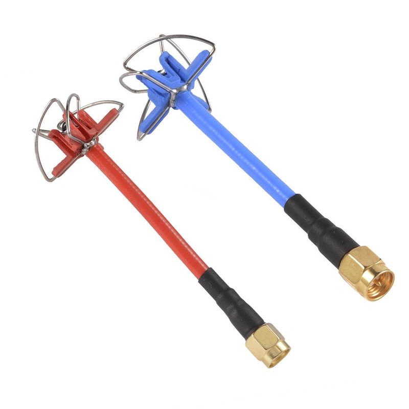 5.8GHz High Gain Circular Polarized Transmitter Four Leaf Clover Antenna For Professional FPV Racing Drone Blue needle