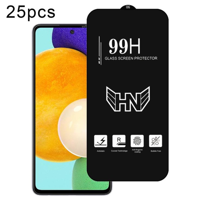 For Samsung Galaxy A52 5G 25pcs High Aluminum Large Arc Full Screen Tempered Glass Film