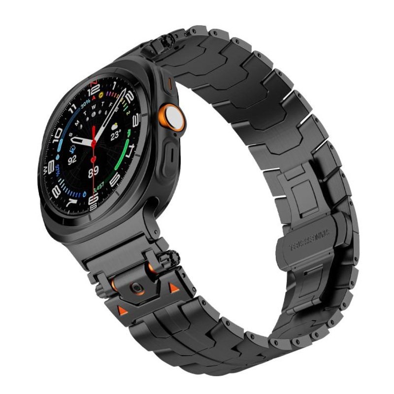 For Samsung Galaxy Watch Ultra / Ultra 2025 Stainless Steel Butterfly Buckle Metal Watch Band(Black)