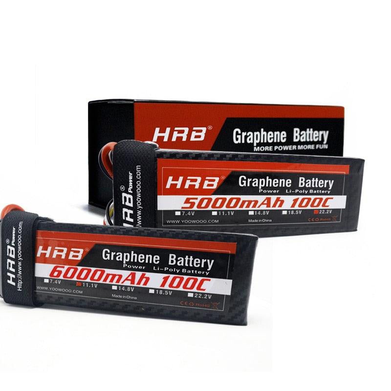 HRB Graphene 3S Lipo Battery - 11.1V 5000mah 6000mah 4000mah 3800mah 3000mah 2S 7.4V 4S 14.8V 5S 6S 22.2V RC Airplanes Parts XT60 7.4V 3000mah 100C