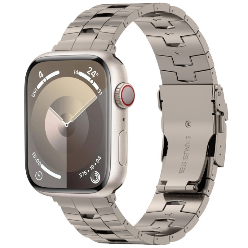 For Apple Watch Series 5 44mm Rice Ears Safety Buckle Titanium Alloy Watch Band(Titanium)