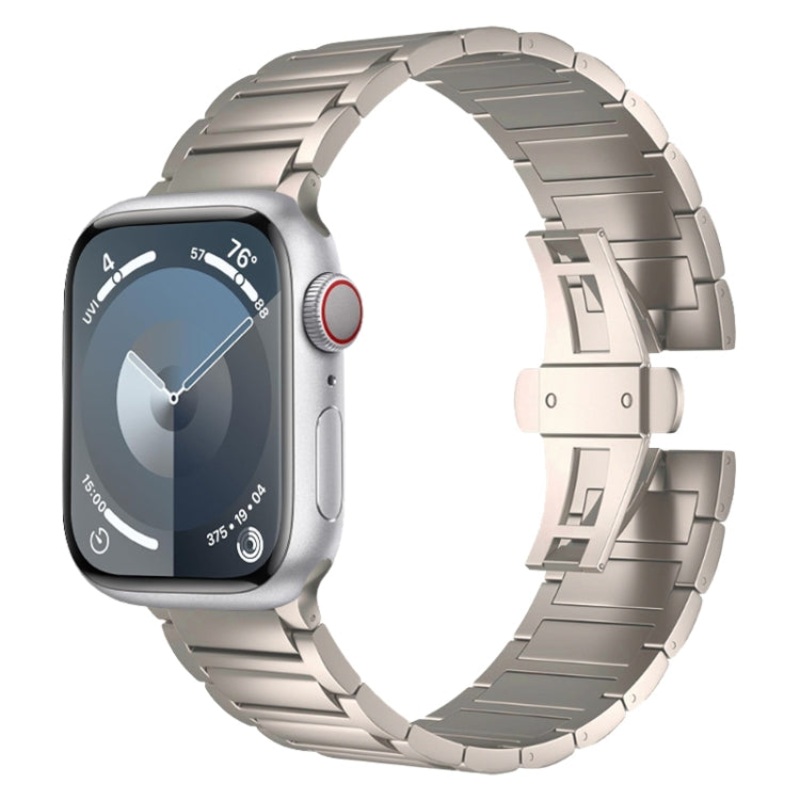 For Apple Watch Ultra 2 49mm I-shaped Butterfly Buckle Titanium Alloy Watch Band(Titanium)