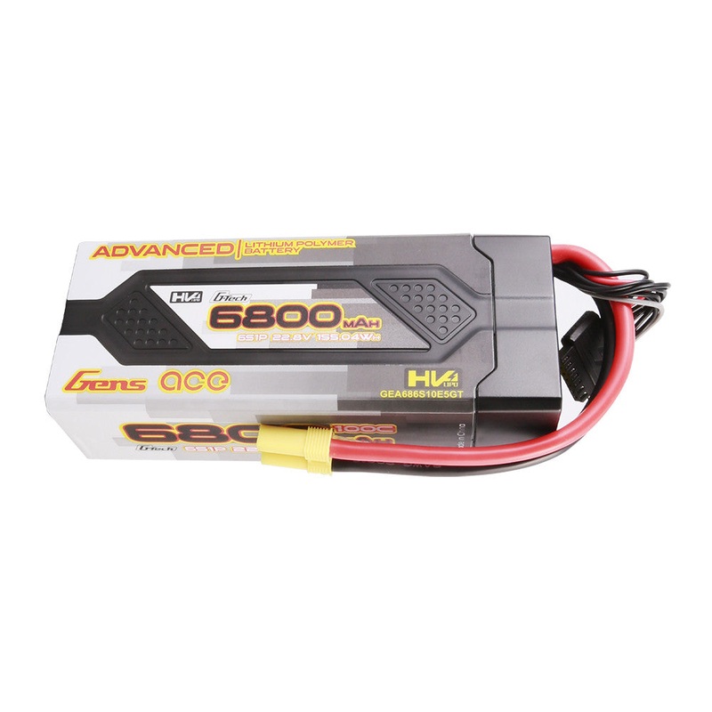 Gens ace 6800mAh 6S 100C 22.8V HardCase G-Tech Advanced 4.35V HV LiPo Battery Pack EC5