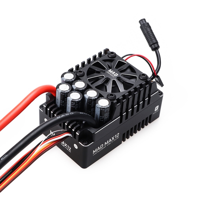 MAD MAX12 250A HV 6-12S Brushless Sensored ESC for 1/5 RC Model Car, Bluetooth App, IP67, BEC 6/7.4/8.4V