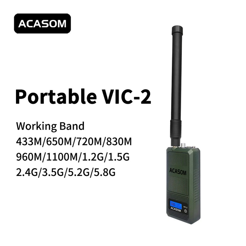 ACASOM Portable VIC-2 2350MHz-2550MHz 2.4G FPV Drone Jammer - 10W 20W 30W 40W 50W 60W GaN Lora FPV Drone Block Module
